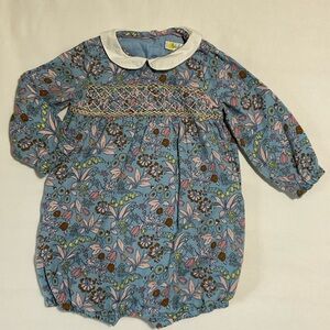 MINI BODEN 6/9 floral bubble romper
